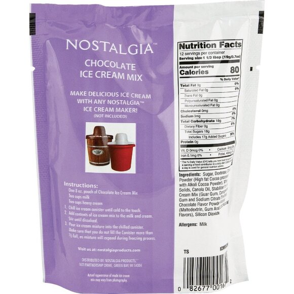 (8) NEW Nostalgia Creamy Chocolate Ice Cream Mix Exp 02/2026 - Picture 2 of 2